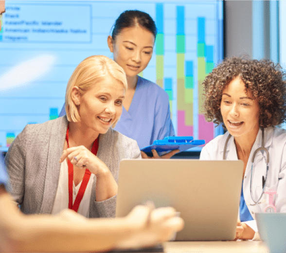 Women looking at computer